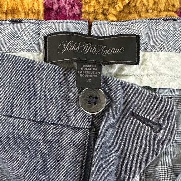 Saks Fifth Avenue Men's Blue-Gray Trousers - Picture 2 of 4